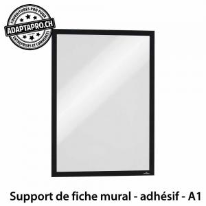 Support de fiche mural - adhésif - fermeture magnétique - noir - A1