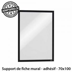 Support de fiche mural - adhésif - fermeture magnétique - noir - 70x100