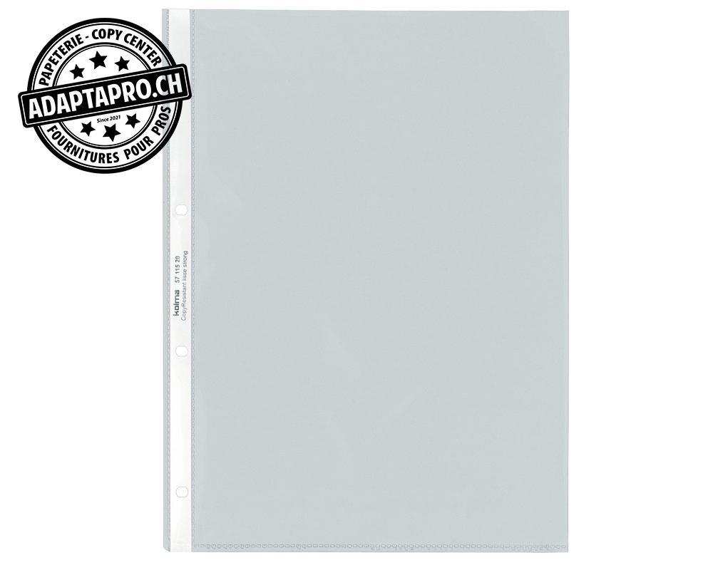 Kolma - KOL-57.115.20 - Poches transparentes KOLMA CopyResistant Lisse - A4 4 trous - 100mi - 100 pces
