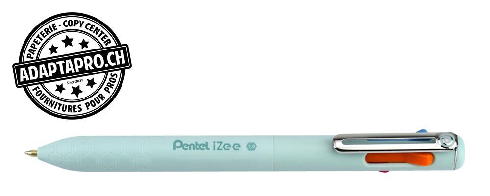 Pentel - PEN-BXC470-LC - Stylo à bille PENTEL IZEE 1.0mm - bleu clair - 4 couleurs (orange, rose, bleu clair, violet)