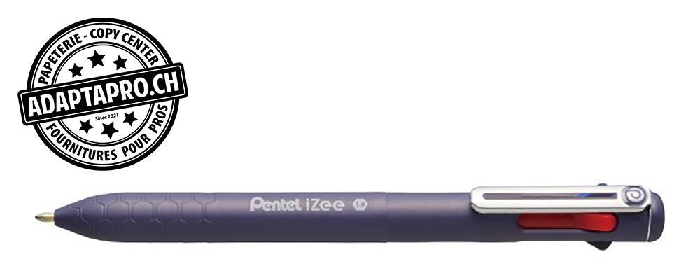 Pentel - PEN-BXC470-DV - Stylo à bille PENTEL IZEE 1.0mm - violet - 4 couleurs (noir, rouge, bleu, vert)