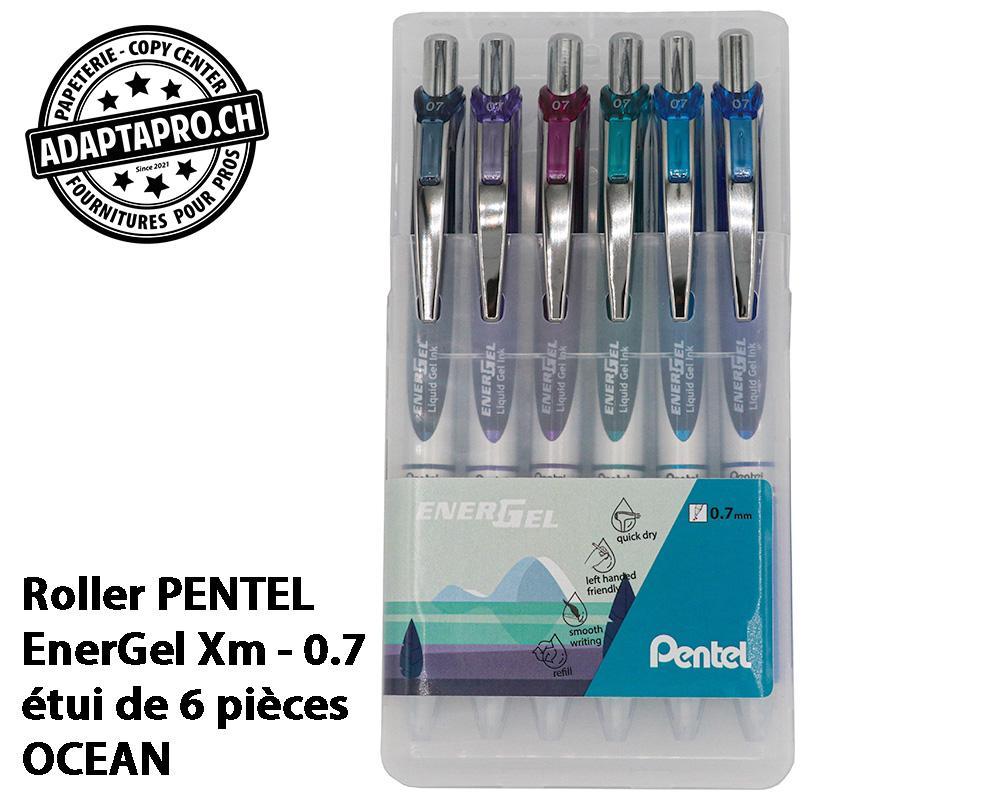 Pentel - PEN-BL77-6OC - Roller PENTEL EnerGel Xm - 0.7 - en étui de 6 pièces - set OCEAN