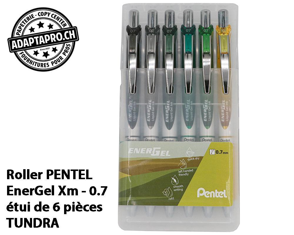 Pentel - PEN-BL77-6TU - Roller PENTEL EnerGel Xm - 0.7 - en étui de 6 pièces - set TUNDRA