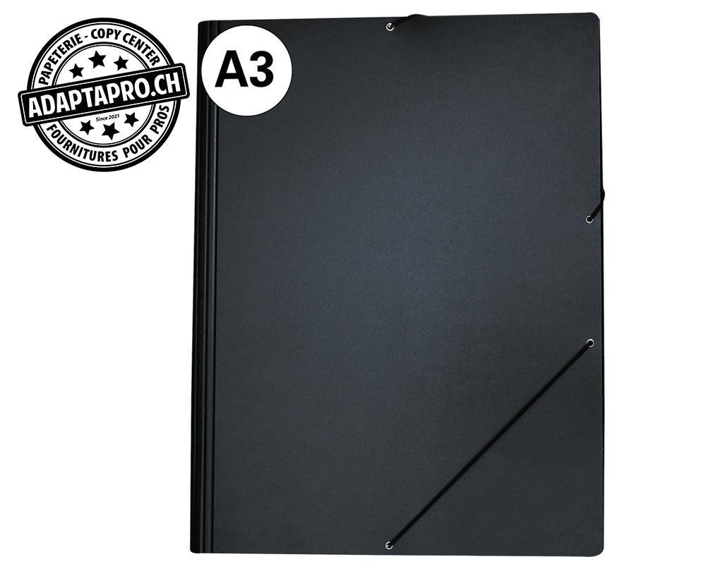 Erola - ERO-33599-K - Dossier en presspan EROLA avec 3 rabats - A3 - capacité 45mm - noir
