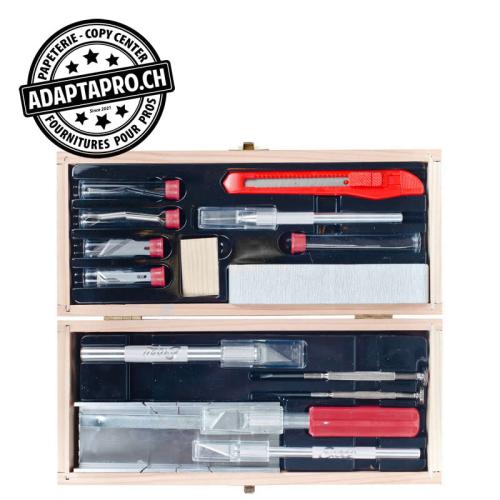 Outil - Set d'outils et cutter DELUXE - Coffret en bois