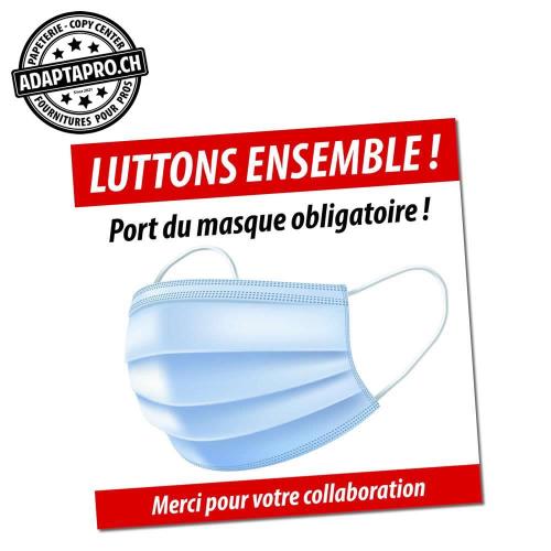 Autocollant enlevable - 30x30cm - Masques obligatoires