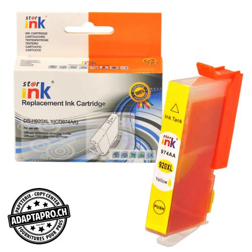 Cartouche d'encre - Jaune (14ml / 896 feuilles) - Compatible HP 920XL Y, CD974AA