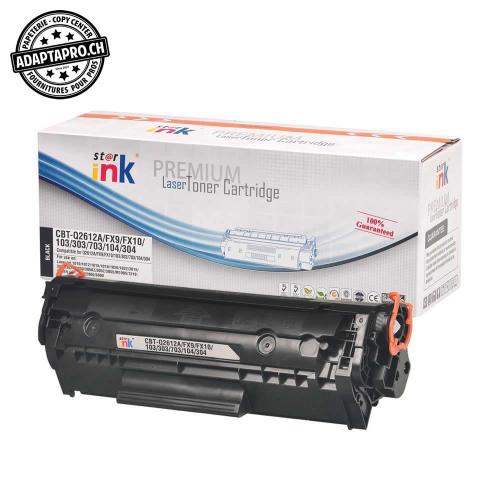 Cartouche de toner - Noir (2'000 feuilles) - Compatible HP 12A, Q2612A, Canon FX 10