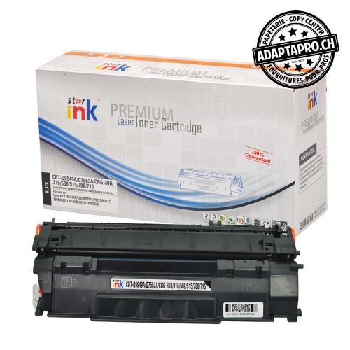 Cartouche de toner - Noir (3'000 feuilles) - Compatible HP 49A, Q5949A, Canon CRG 715