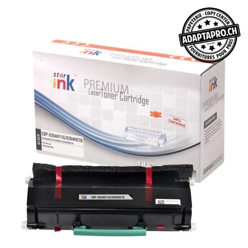 Cartouche de toner - Noir (9'000 feuilles) - Compatible Lexmark X264H11G/X264H21G