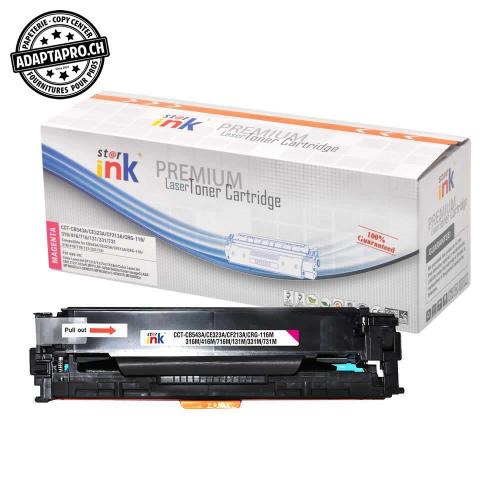 Cartouche de toner - Magenta (1'600 feuilles) - Compatible HP CB543A/CE323A/CF213A/Canon CRG-731 M