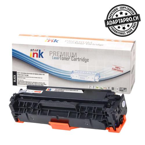 Cartouche de toner - Noir (4'000 feuilles) - Compatible HP CC530A/CE410X/CF380X/Canon CRG-718