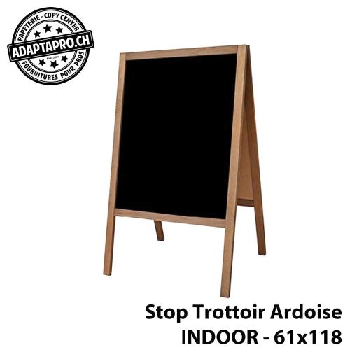 Stop Trottoir en bois et ardoise - Indoor - 118x61cm