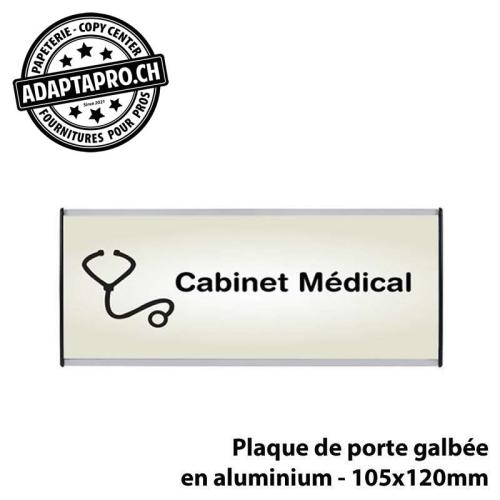 Plaque de porte galbée en aluminium - 105x120mm