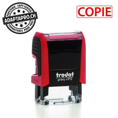 Timbre complet - Trodat Printy 4910 - COPIE - Boitier rouge, encre rouge