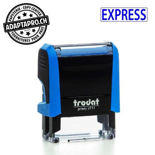 Timbre complet - Trodat Printy 4911 - EXPRESS - Boitier bleu, encre bleue