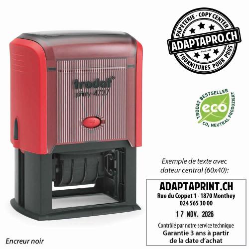 Timbre complet - Trodat Printy 4727 - 60 x 40mm - Dateur Personnalisé - Encre noire