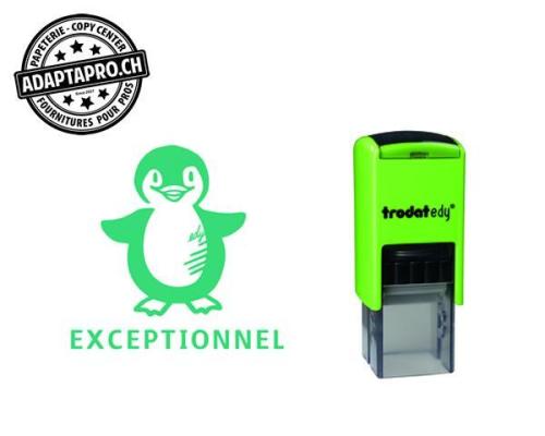 Timbre complet - Trodat Printy EDY 4922 - PINGOUIN + "EXCEPTIONNEL" - Encre verte