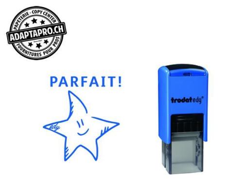 Timbre complet - Trodat Printy EDY 4922 - ETOILE + "PARFAIT" - Encre bleue