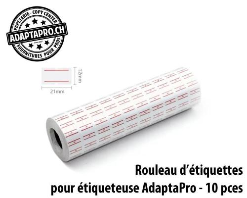 Rouleau d'étiquettes pour étiqueteuse AdaptaPro - 21*12mm - 10 pces