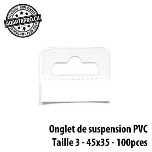 Onglet de suspension en PVC - autocollant - 45*35 - 100 pcs