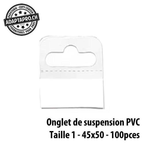 Onglet de suspension en PVC - autocollant - 45*50 - 100 pcs