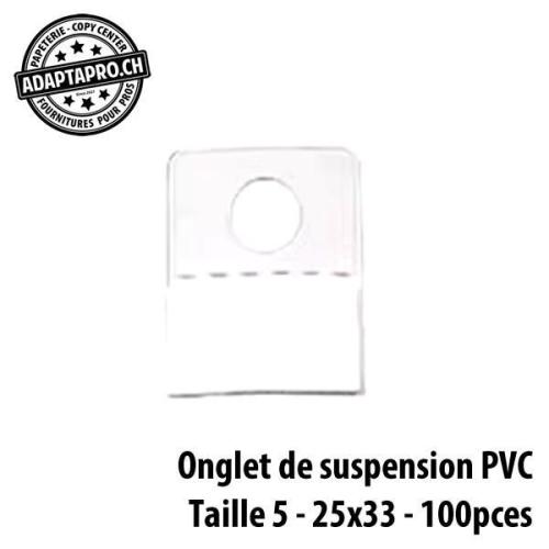 Onglet de suspension en PVC - autocollant - 25*33 - 100 pcs