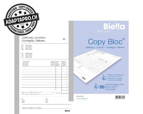 Bloc à duplicata BIELLA Copy Bloc - Bulletin de livraison - A6 - 50 feuilles * 2