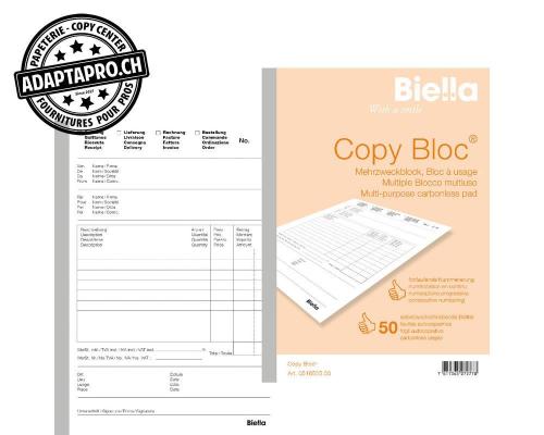 Bloc à duplicata BIELLA Copy Bloc - Multi Usage - A5 - 50 feuilles * 2