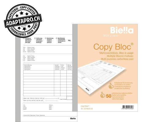 Bloc à duplicata BIELLA Copy Bloc - Multi Usage - A6 - 50 feuilles * 2