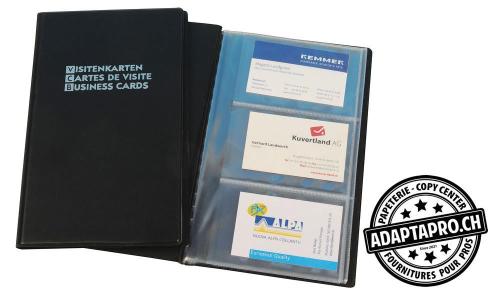 Etui pour cartes de visite DUFCO - 12 poches / 72 cartes - noir