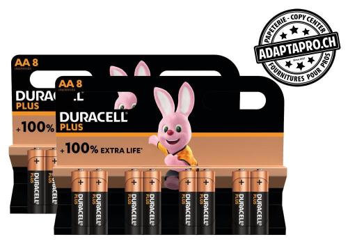 Piles alcalines DURACELL Plus - Mignon LR6 - 1.5V AA - 16 pces