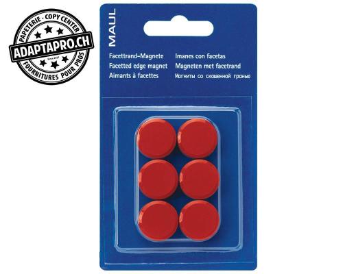 Aimants MAUL pro - dia 20mm - rouges - 6 pces