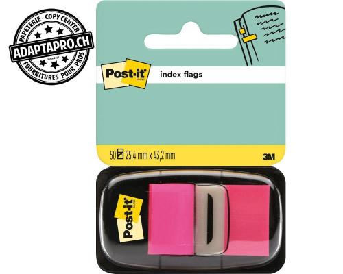 Index Post-it - rose vif - 50 feuilles