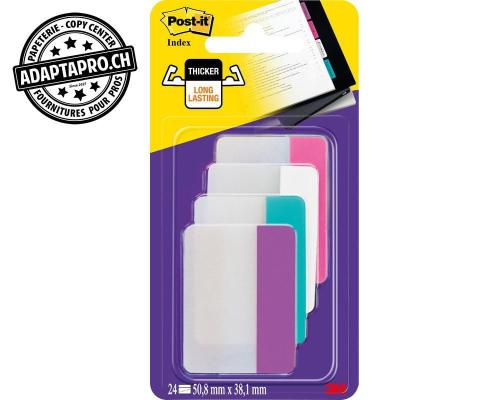 Post-it Index Strong Filing - cavaliers plats - 4 couleurs * 6 pièces