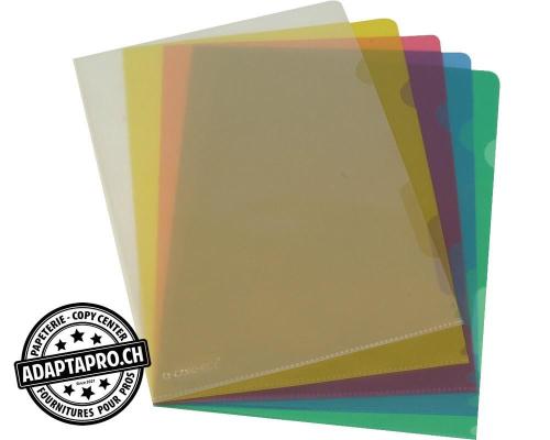 Dossiers transparents Q-CONNECT couleurs assorties - PE 150 microns - A4 - 100 pces