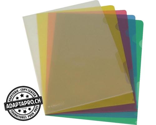 Dossiers transparents Q-CONNECT couleurs assorties - PE 150 microns - A4 - 10 pces