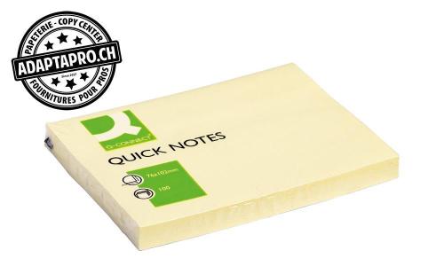 Notes adhésives Q-CONNECT Quick Notes jaunes - 102*76 - 100 feuilles