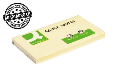 Notes adhésives Q-CONNECT Quick Notes jaunes - 127*76 - 100 feuilles