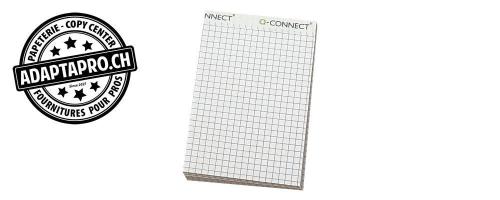 Bloc-notes Q-CONNECT sans couverture - A7 - quadrillé 4mm - 100 feuilles