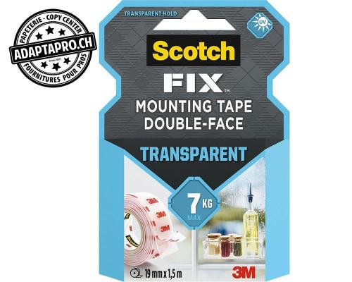 Ruban de montage Scotch Fix Transparent - 19mm * 1.5m