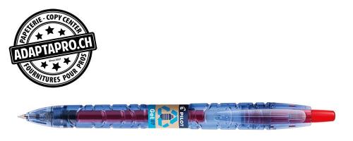 Stylo en plastique recyclé - PILOT BeGREEN - B2P - Gel 0.7 - rouge