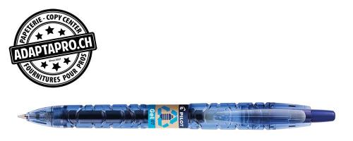 Stylo en plastique recyclé - PILOT BeGREEN - B2P - Gel 0.7 - bleu