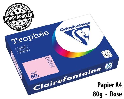 Papier universel CLAIREFONTAINE Trophée couleur - A4 80g - 500 flles - rose