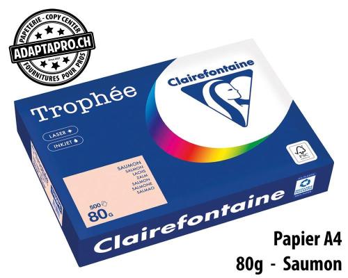 Papier universel CLAIREFONTAINE Trophée couleur - A4 80g - 500 flles - saumon