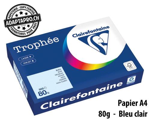 Papier universel CLAIREFONTAINE Trophée couleur - A4 80g - 500 flles - bleu clair