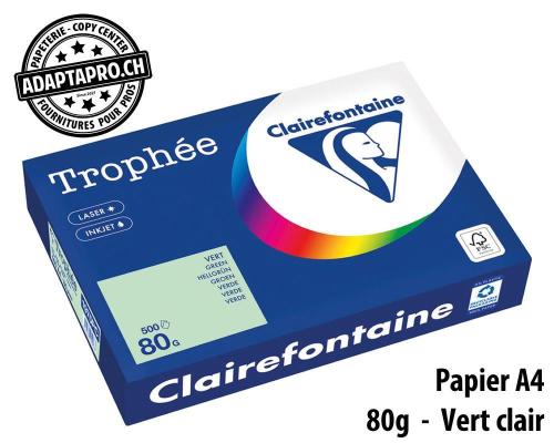 Papier universel CLAIREFONTAINE Trophée couleur - A4 80g - 500 flles - vert clair