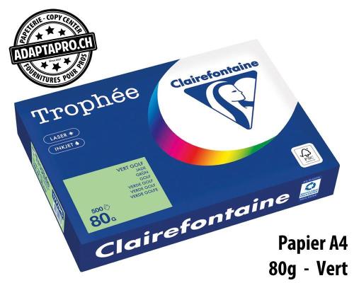 Papier universel CLAIREFONTAINE Trophée couleur - A4 80g - 500 flles - vert