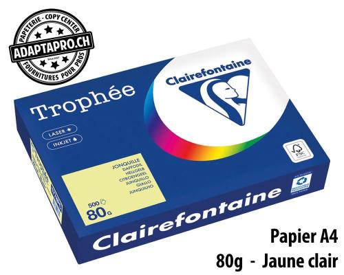 Papier universel CLAIREFONTAINE Trophée couleur - A4 80g - 500 flles - jaune clair