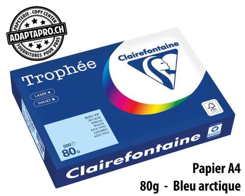 Papier universel CLAIREFONTAINE Trophée couleur - A4 80g - 500 flles - bleu arctique